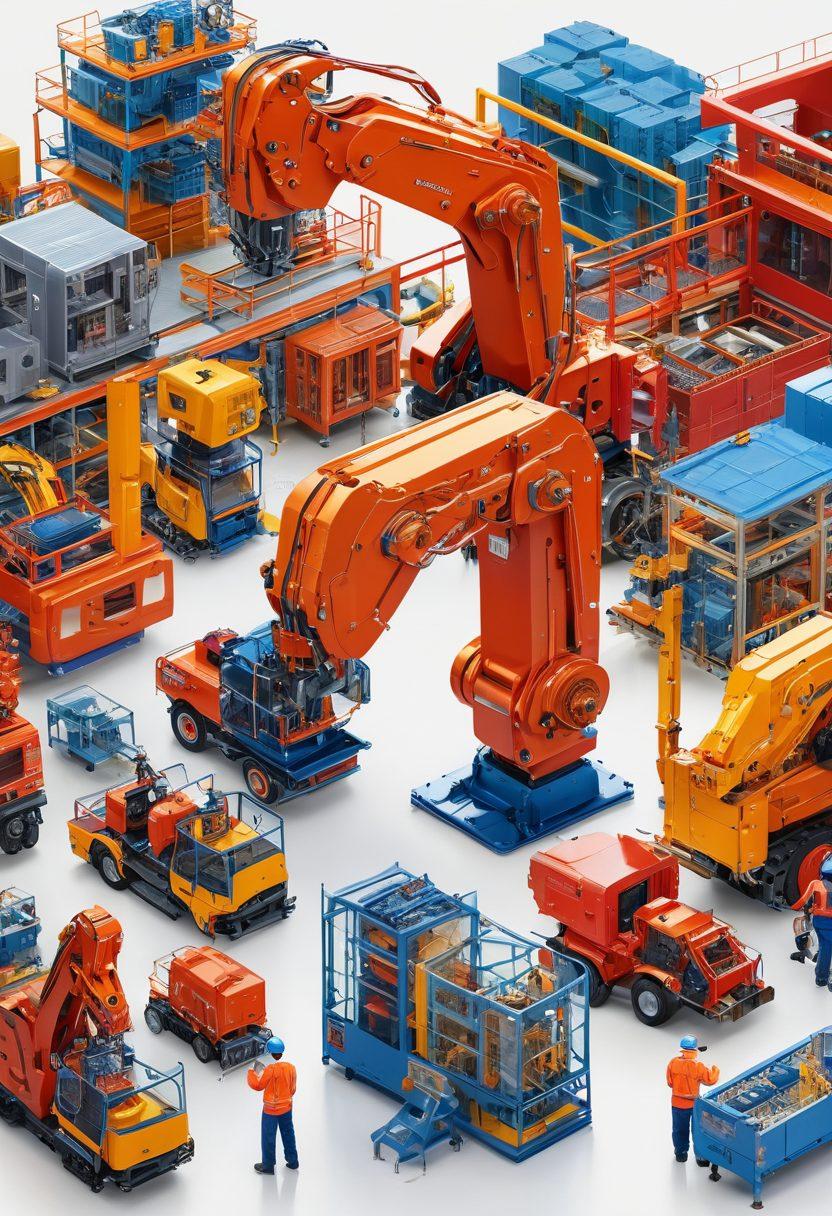 A dynamic collage featuring innovative Chinese manufacturing processes, showcasing state-of-the-art machinery, skilled artisans at work, and high-quality finished products, illuminated with vibrant colors and intricate details. The background should reflect modern architecture and technological advancements, symbolizing growth and innovation. super-realistic. vibrant colors. white background.